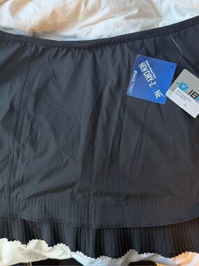 IBKUL Dry Zone Pleated Hem Golf Tennis Skort Black XL NWT UPF Performance